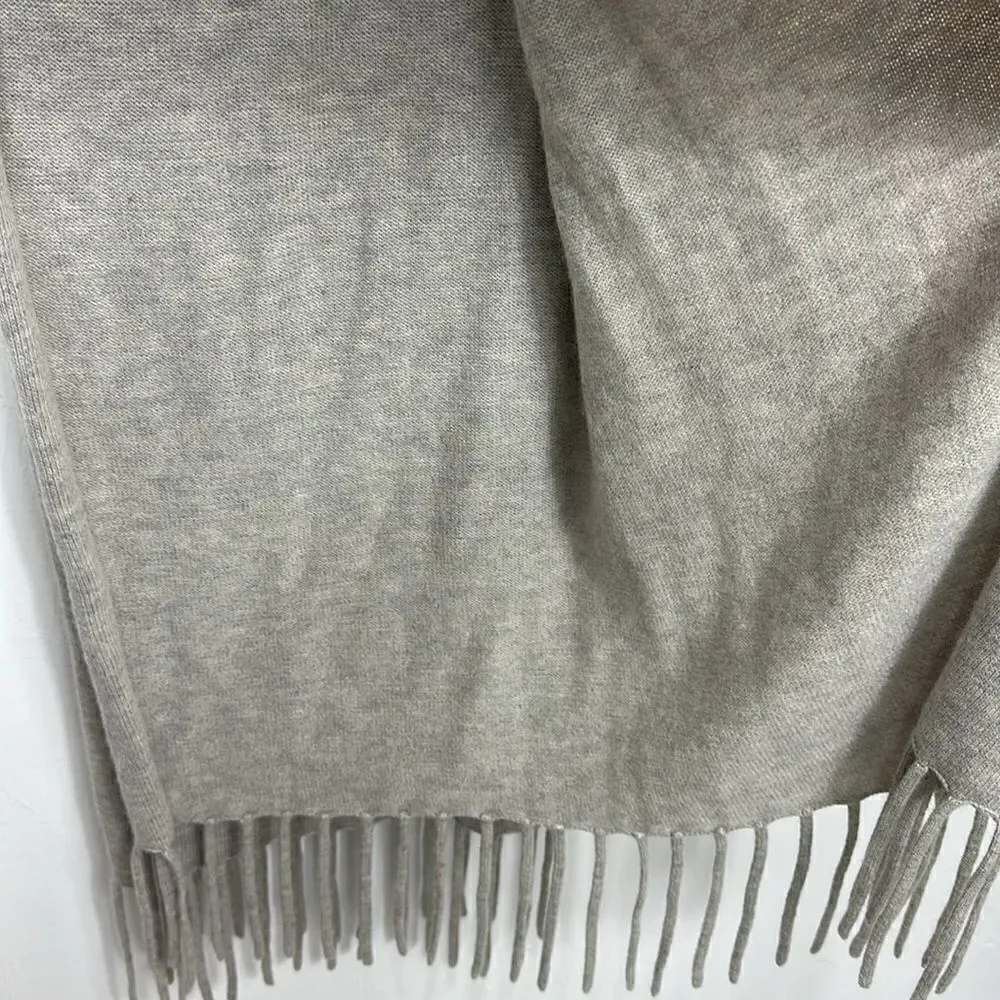 Banana Republic Light Gray Fringe Trim Wool Blend Classic Scarf